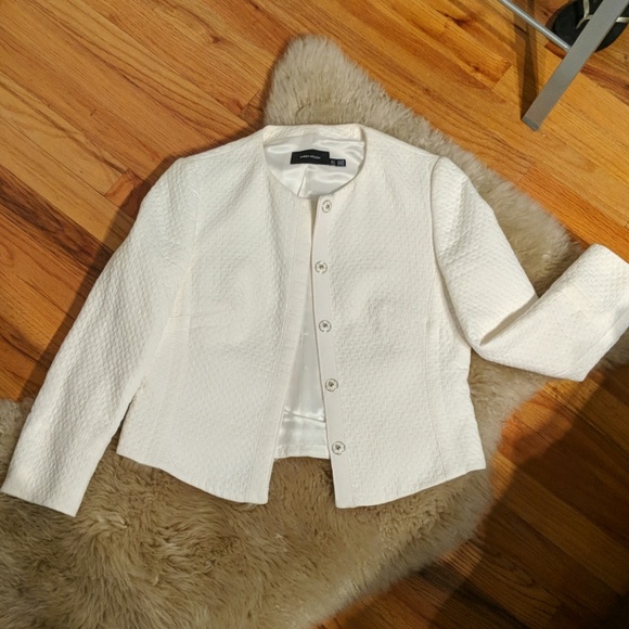 Karen Millen White Cotton Blazer 